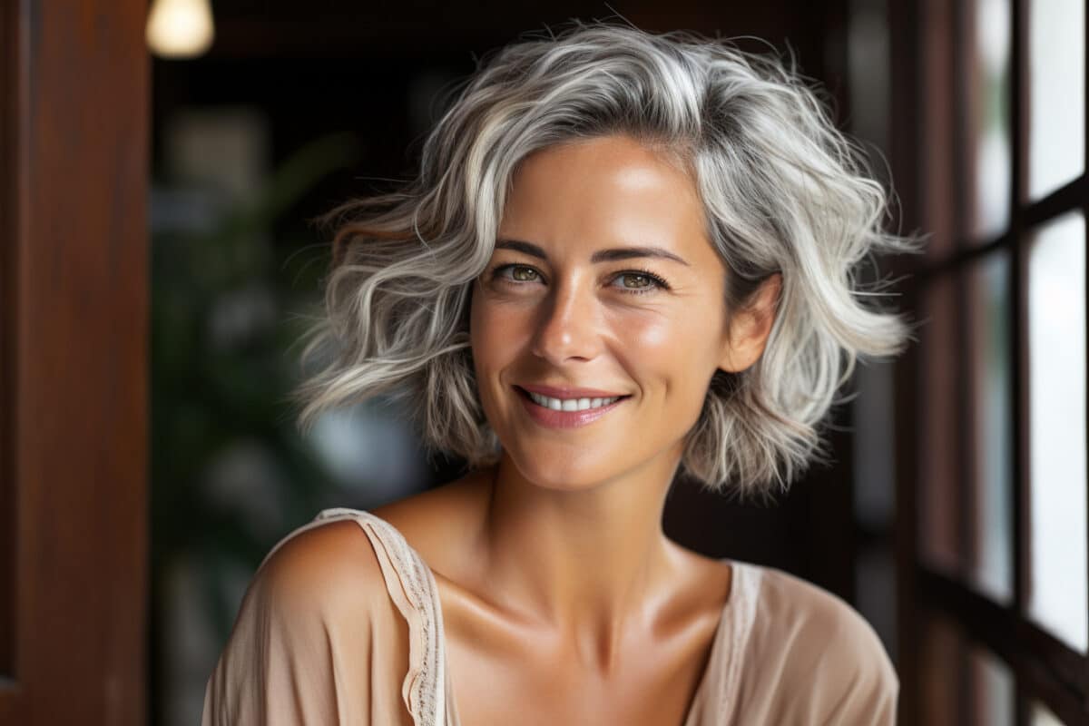 Coiffures stylées pour les femmes de 60 ans aux cheveux gris
