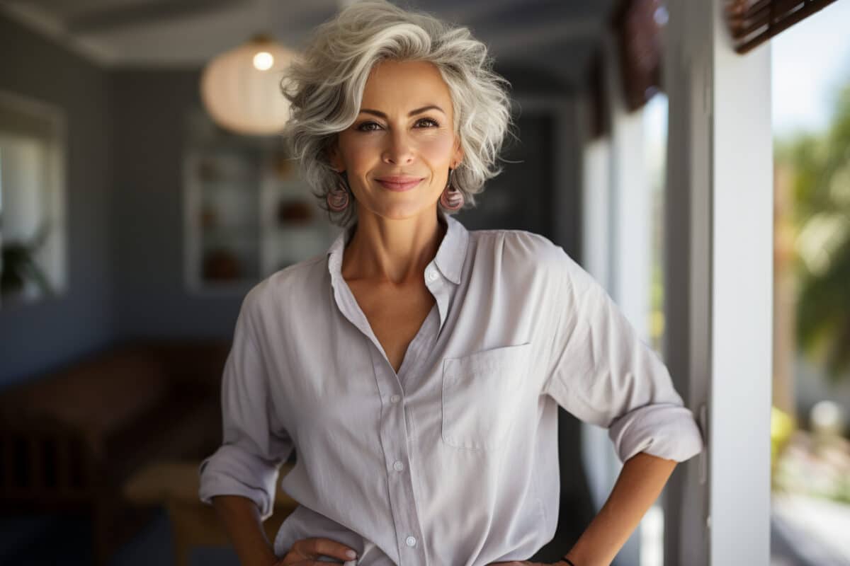 La tendance des cheveux gris naturels chez les femmes de 60 ans