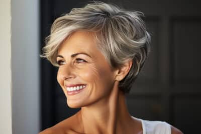 Mise en valeur : Coupe idéale pour un visage ovale à 60 ans