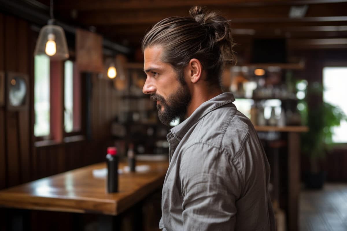 10. Le man-bun pour une coiffure pratique et stylée