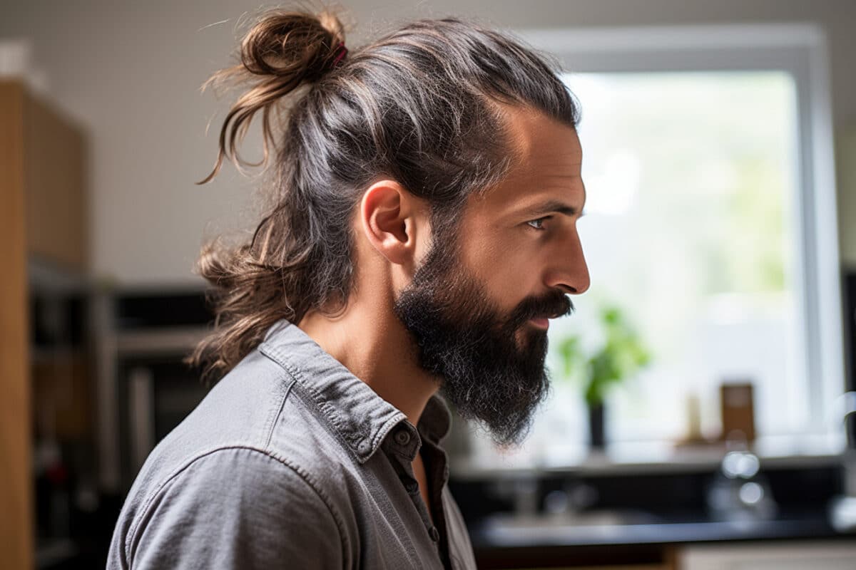 10. Le man-bun pour une coiffure pratique et stylée