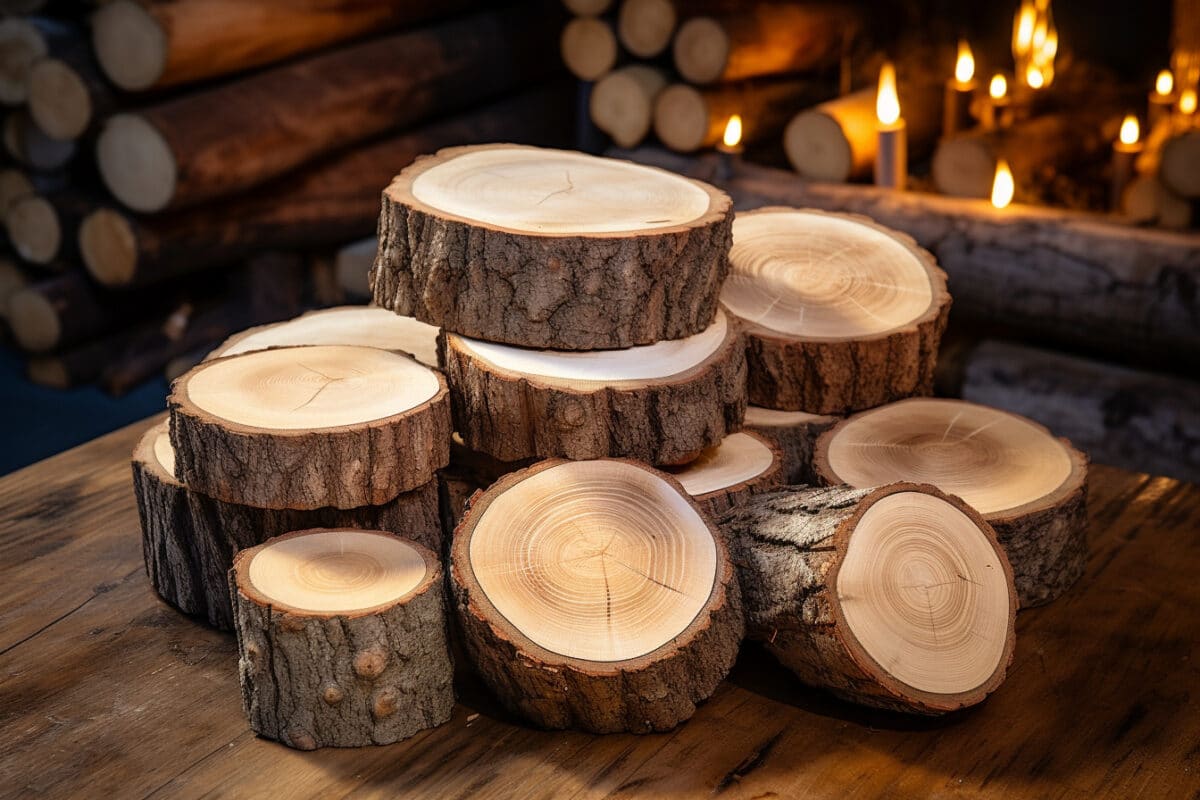 2. Décorations en rondins de bois