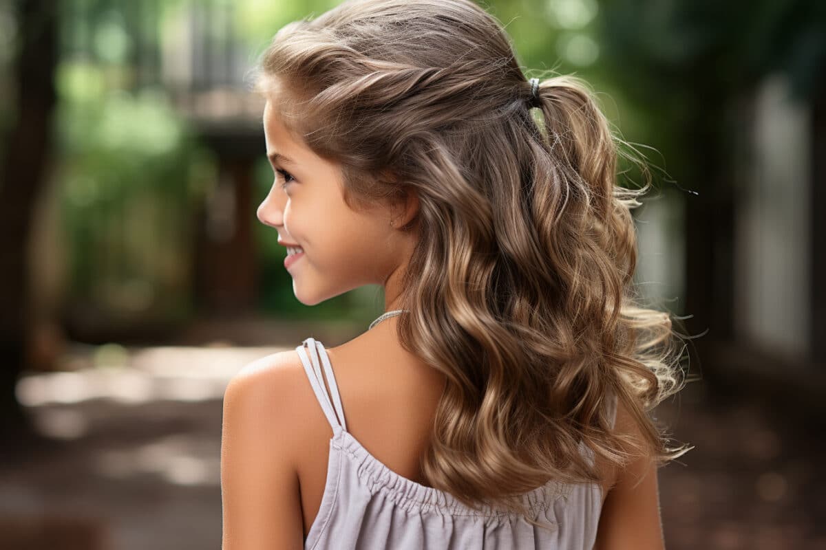 9. Les cheveux mi-longs avec mèches pour filles