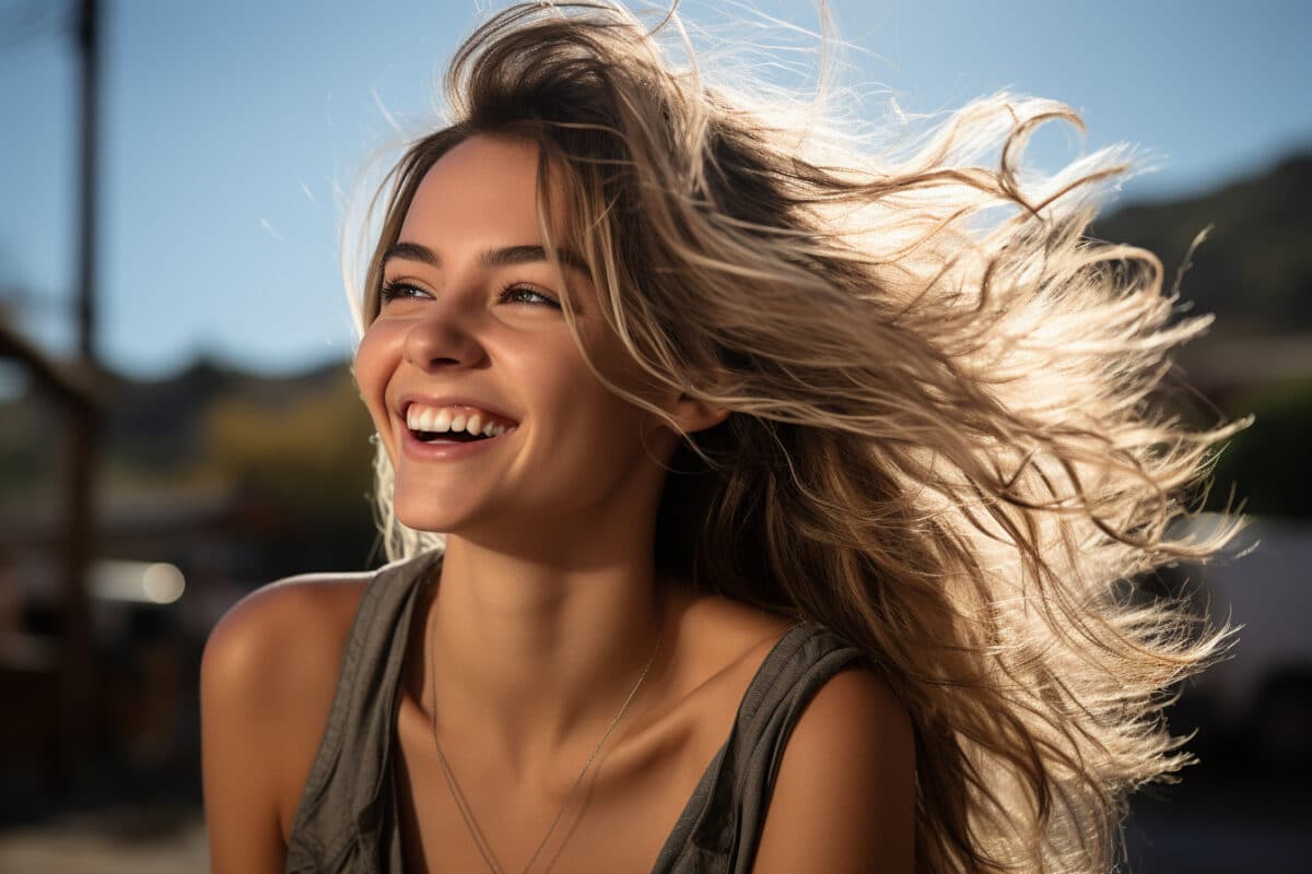 9. Les cheveux mi-longs avec mèches pour filles