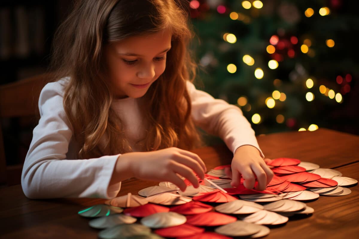 Cartes de Noël personnalisées avec des disques de coton