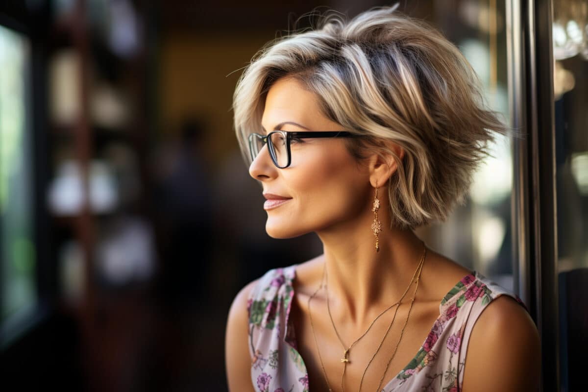 Comment choisir la coupe de cheveux idéale pour une femme de 50 ans avec lunettes ?