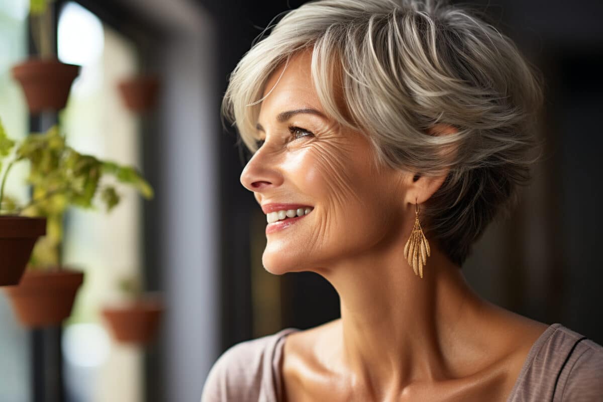 Comment la coupe de cheveux pour une femme de 60 ans avec frange transforme votre style instantanément