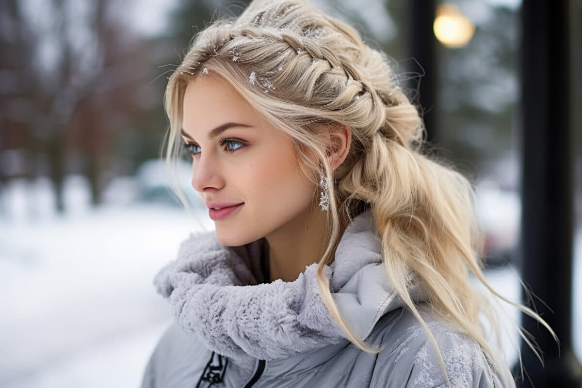 Éclat d’hiver : Coiffure élégante pour dames en quête de fraîcheur