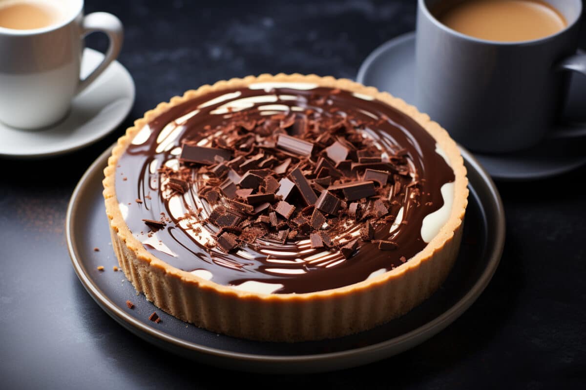 La délicieuse tarte au chocolat et caramel de Nina Métayer