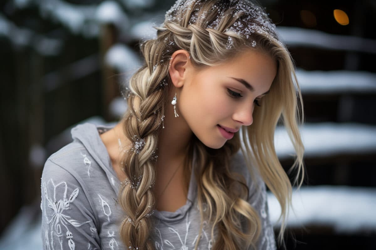 La douceur neigeuse : une tresse glamour et féminine