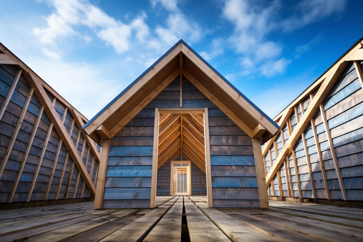 La structure et la toiture de l’abri de jardin