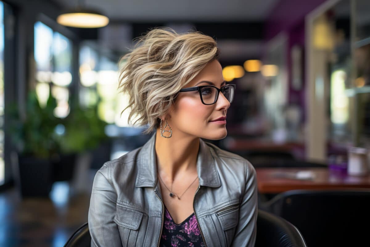 Les coupes tendances pour les femmes de 40 ans avec des lunettes