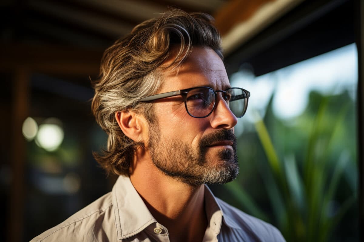 Les coupes tendances pour les hommes de 40 ans avec des lunettes