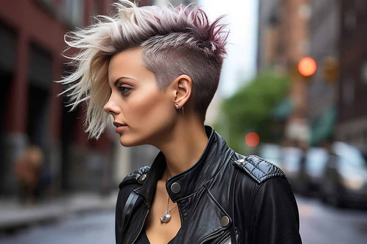 The faux hawk inspired asymmetrical cut