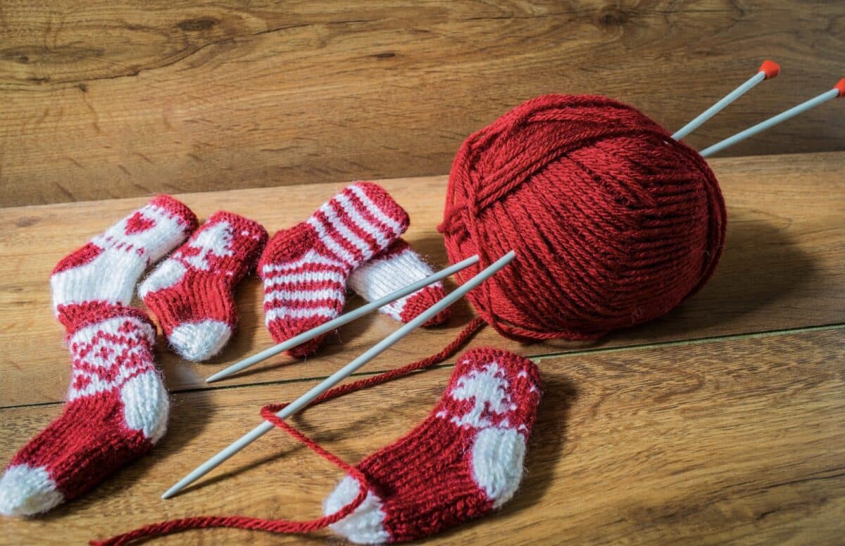 tricoter chaussettes noel