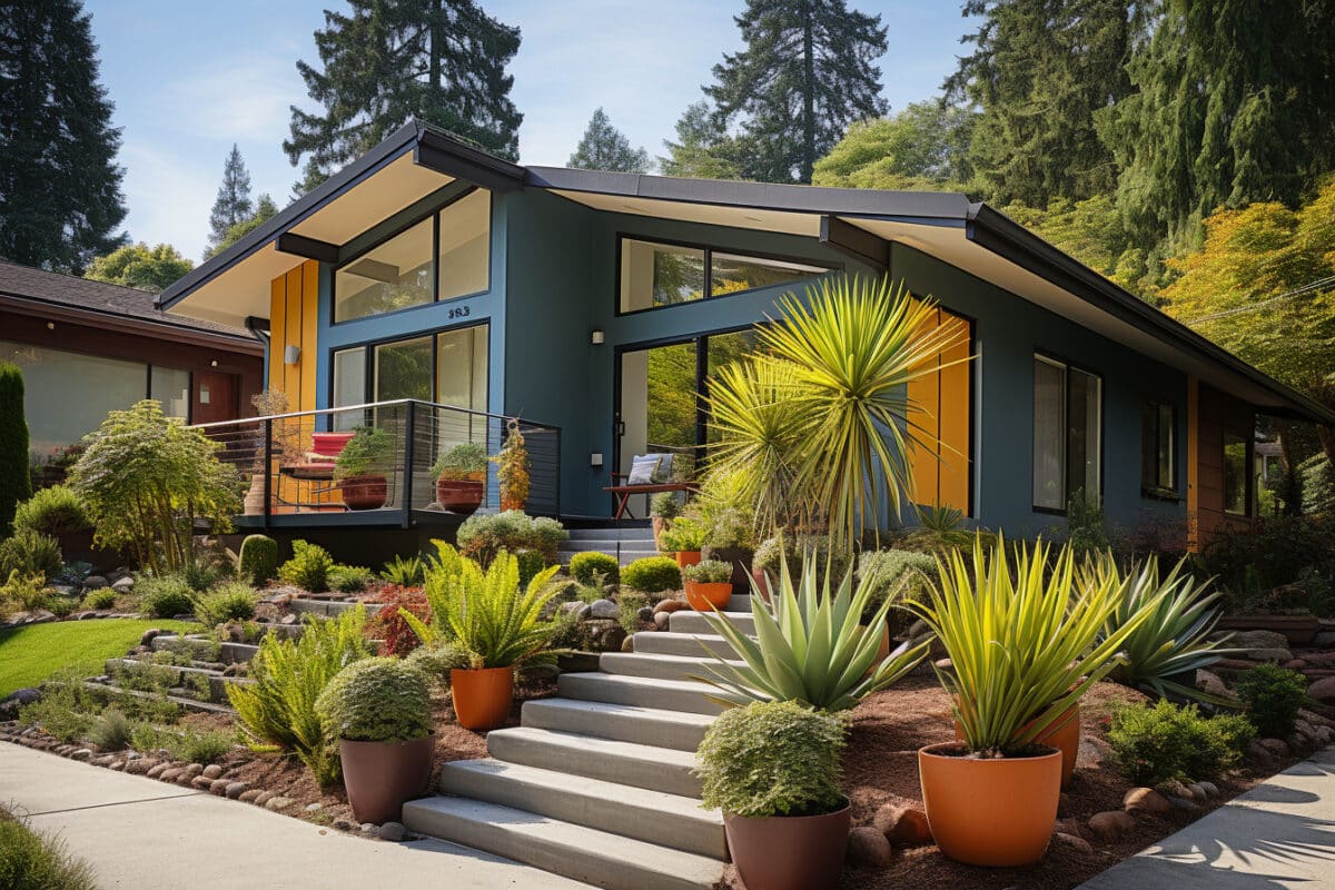 Une transformation audacieuse : Maison inspirée des années 60 avec une palette de couleurs étonnante