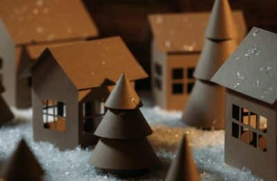 village de Noël en carton