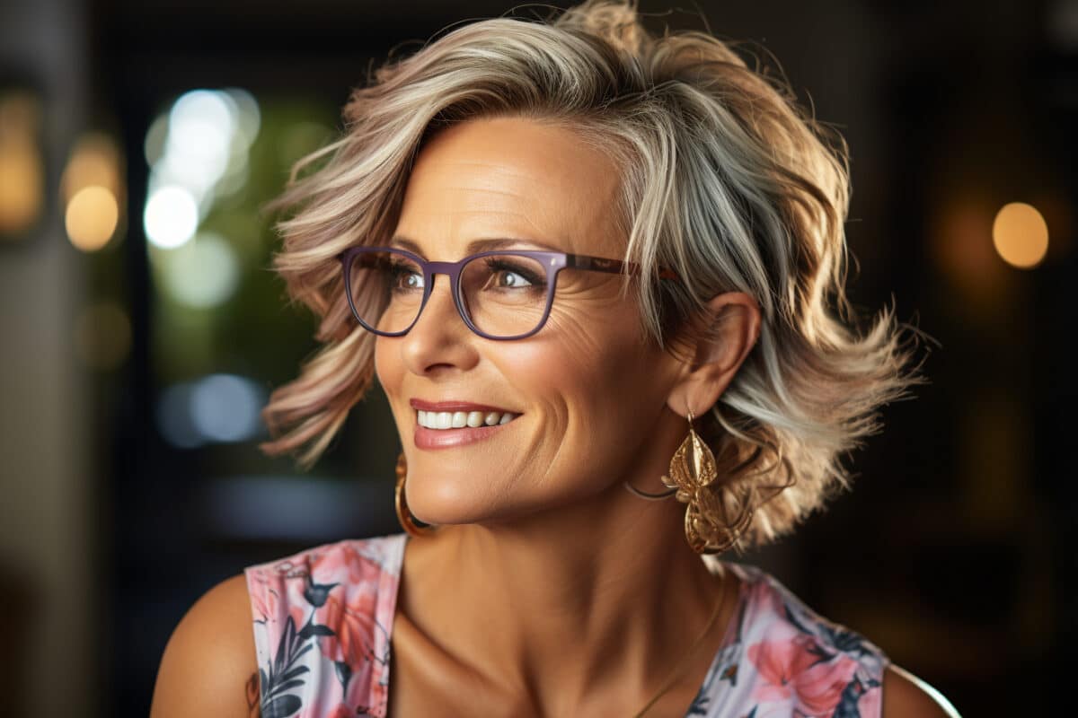 Voici comment la coupe de cheveux pour une femme de 50 ans avec lunettes 2023 crée un buzz