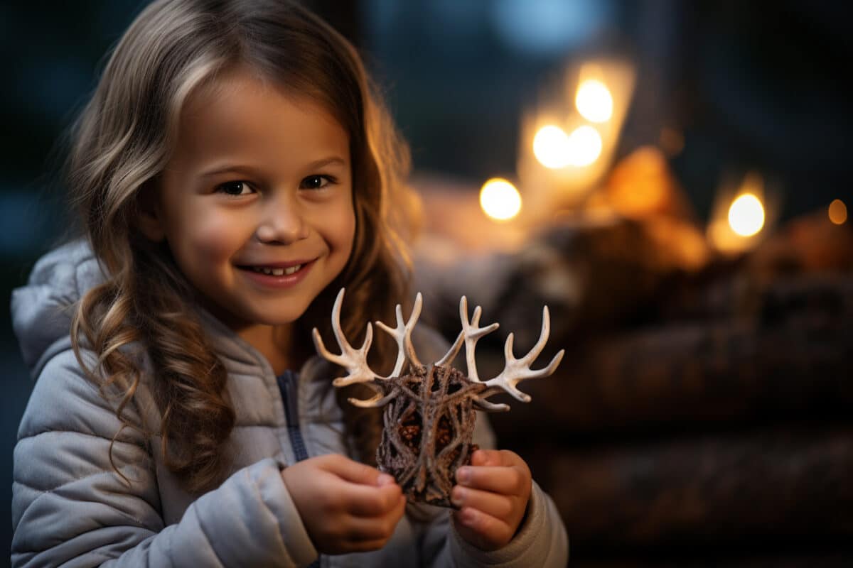 Votre renne de Noël empreinte de main est prêt à être exposé !