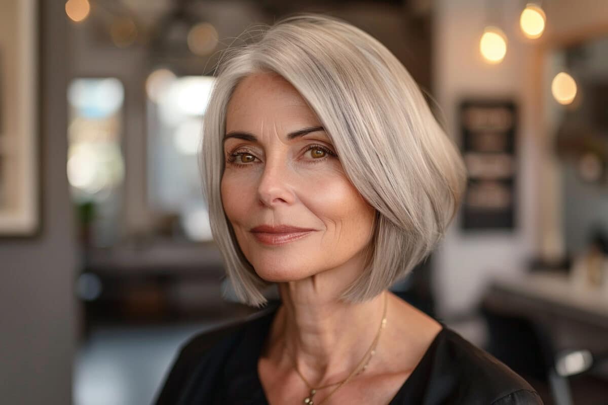 Coupes de cheveux parfaites pour les femmes de 70 ans et visage carré