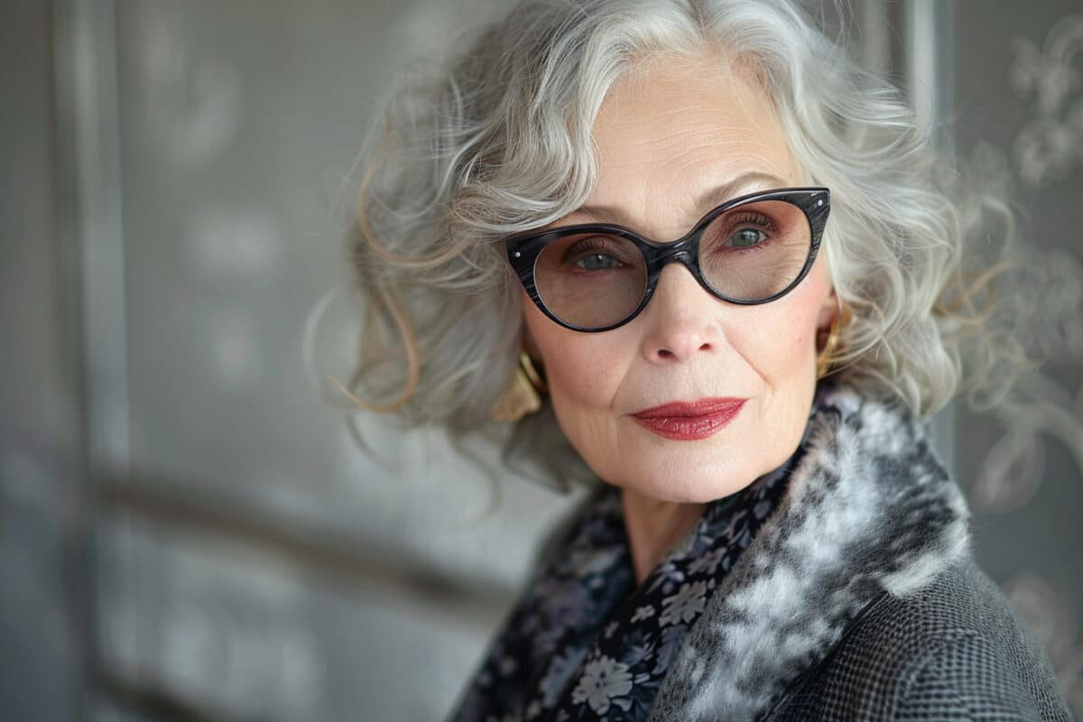 Élégance et style : coupes pour femmes de 70 ans avec lunettes