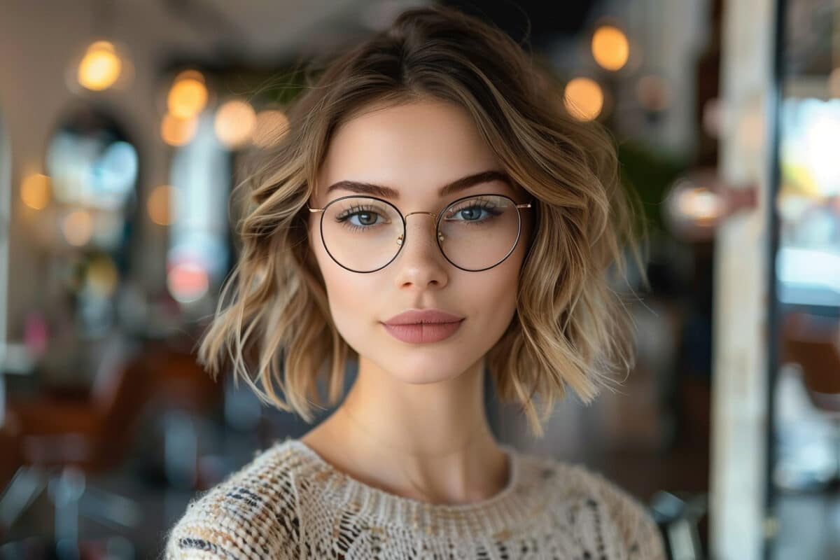 Élégance intemporelle : coupes de cheveux pour femmes de 45 ans avec lunettes