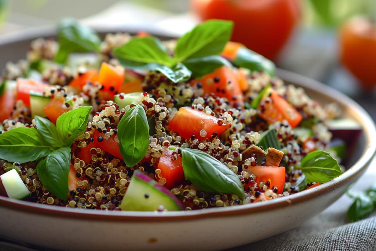 Quelle est la recette énergisante d'une salade de quinoa colorée ?