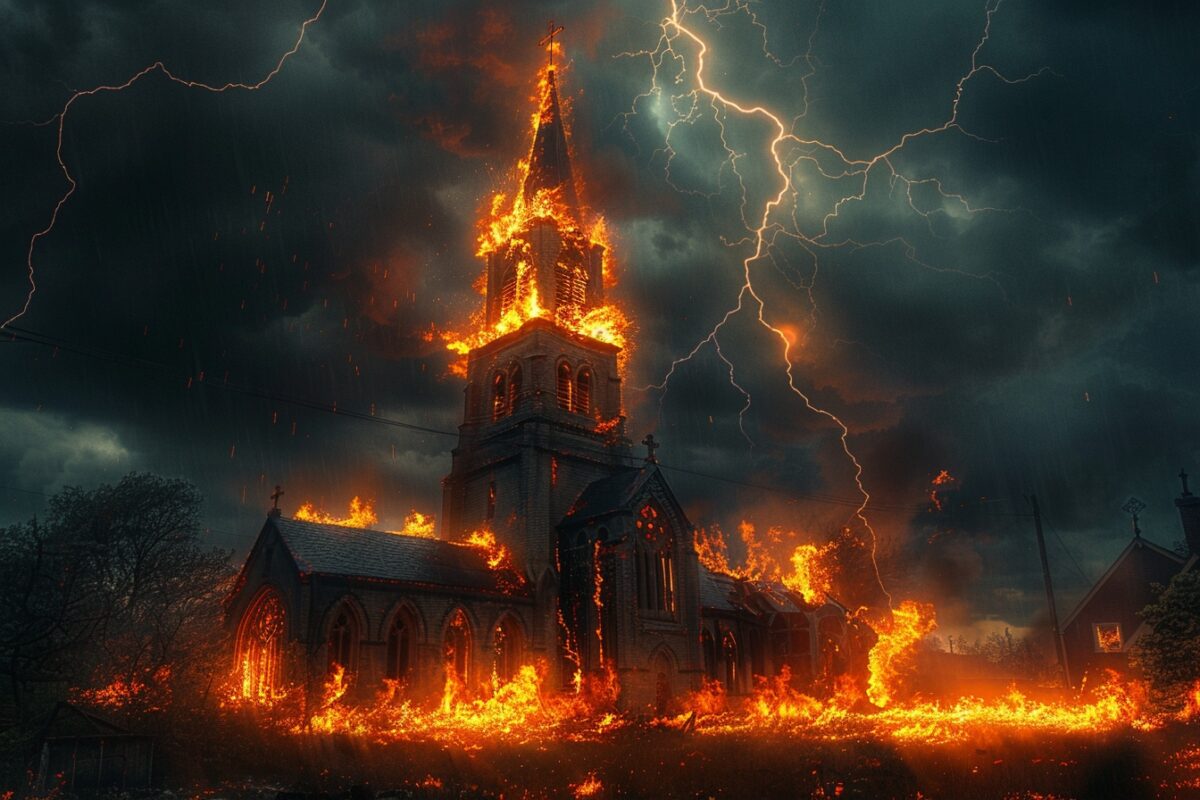 Le drame de l'incendie d'une église en Aveyron: comment un éclair a déclenché une scène d'horreur nocturne
