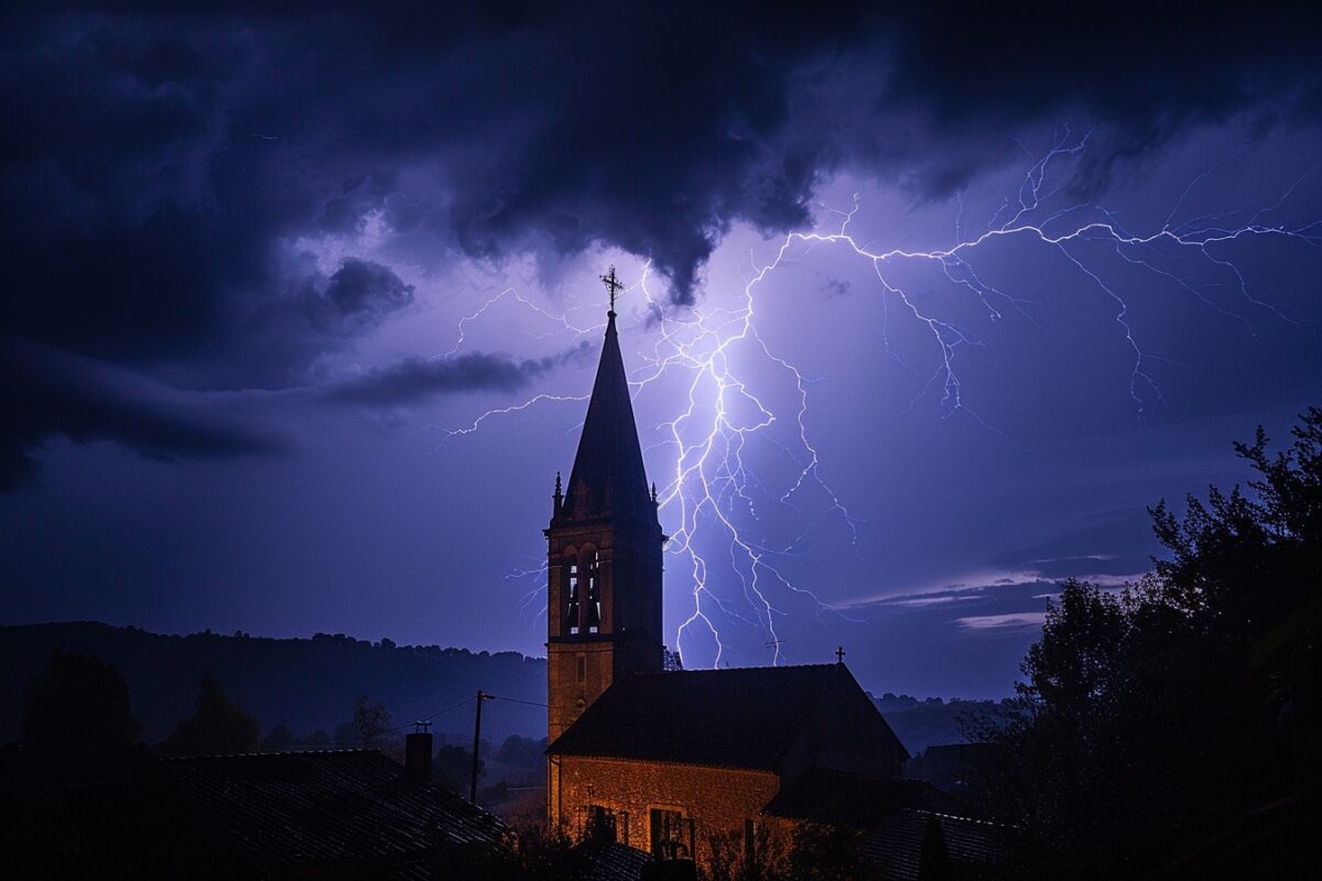 Le drame silencieux dans l'Aveyron : la foudre endommage gravement le clocher de Veyreau, mettant en péril les cloches historiques