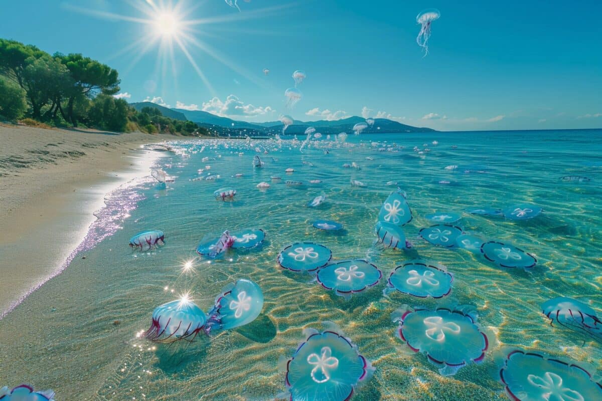 Un mélange de fascination et de peur : des milliers de méduses envahissent une plage populaire de la Méditerranée à cause du réchauffement climatique