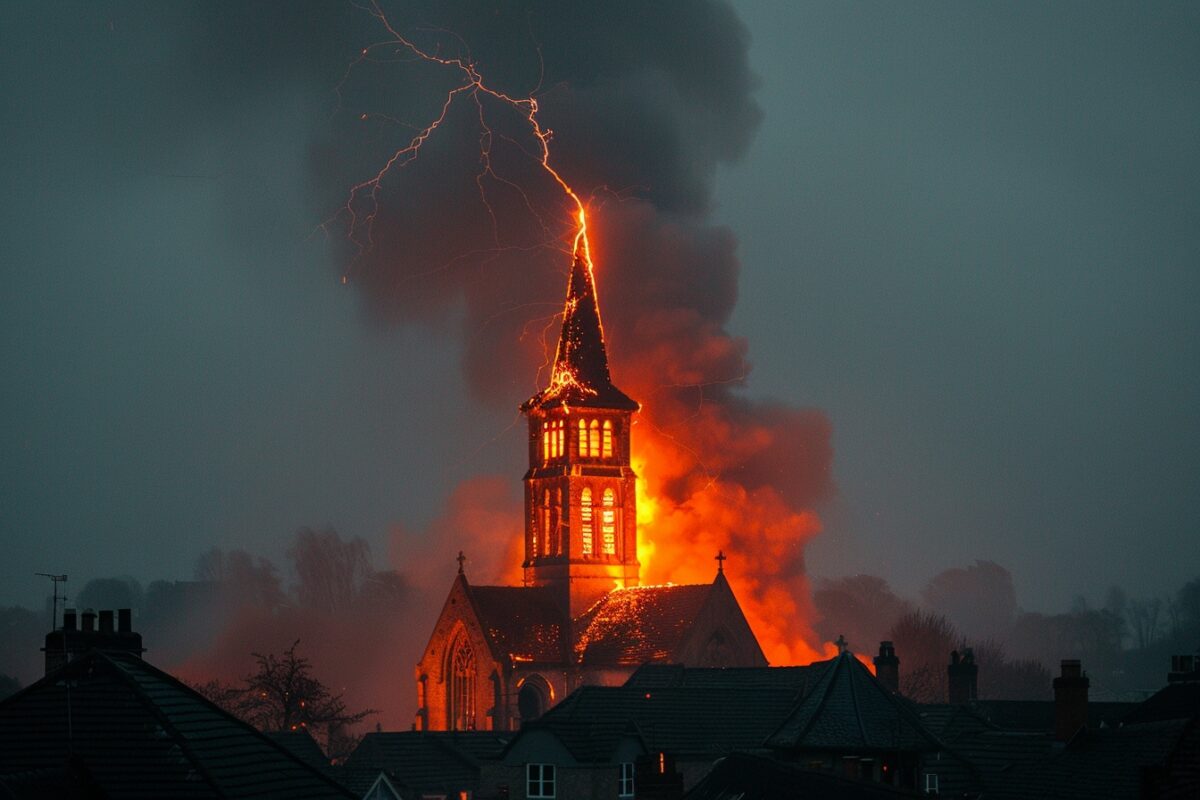 Une église dans l'Aveyron frappée par la foudre : un spectacle de destruction et de résilience