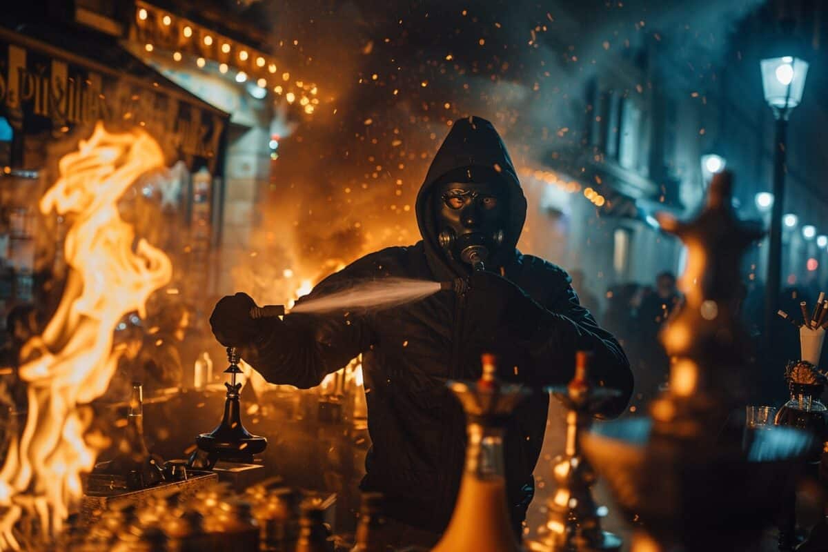 Une nuit cauchemardesque à Montpellier : un bar à chicha pris pour cible par des individus armés et masqués qui y déclenchent un incendie